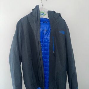 The North Face Men's Charcoal and Electric Blue Jacket